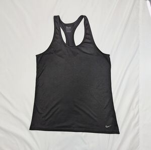 Nike Women's Dri-fit Racer Tank Top, black, size Large